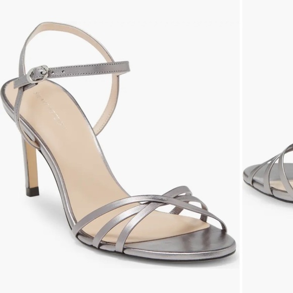 Stuart Weitzman Sandal Heel Starla Heel Women’s 9.5 Strappy Metallic Y2K - Picture 1 of 12